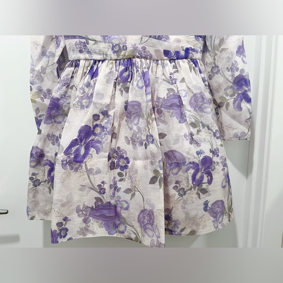 AU2 NWT Zimmermann Lyrical Iris Crossover V-Neck Minidress - Picture 12 of 15